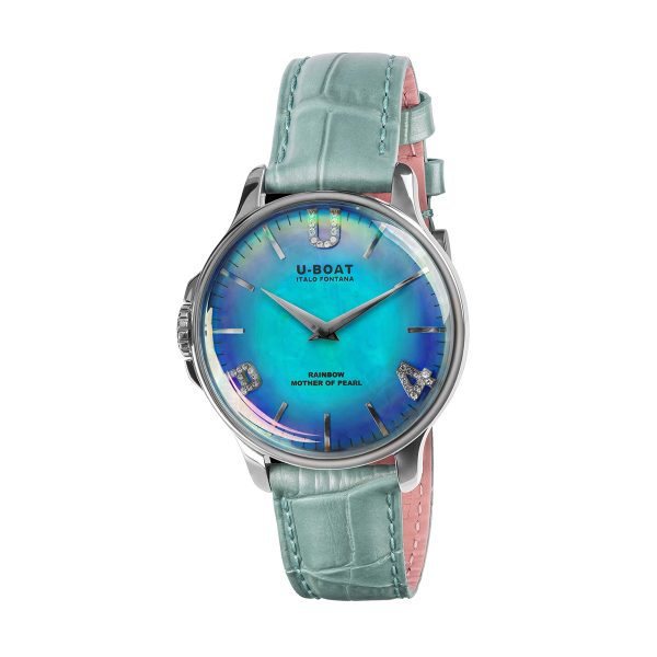 U-Boat Rainbow 38 Blue SS Watch 8474