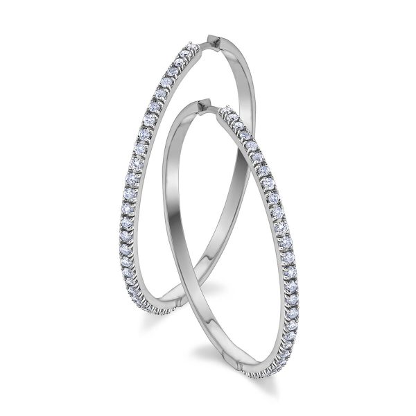 Diamond Hoop Earrings in 10kt White Gold EE2169W/100-10