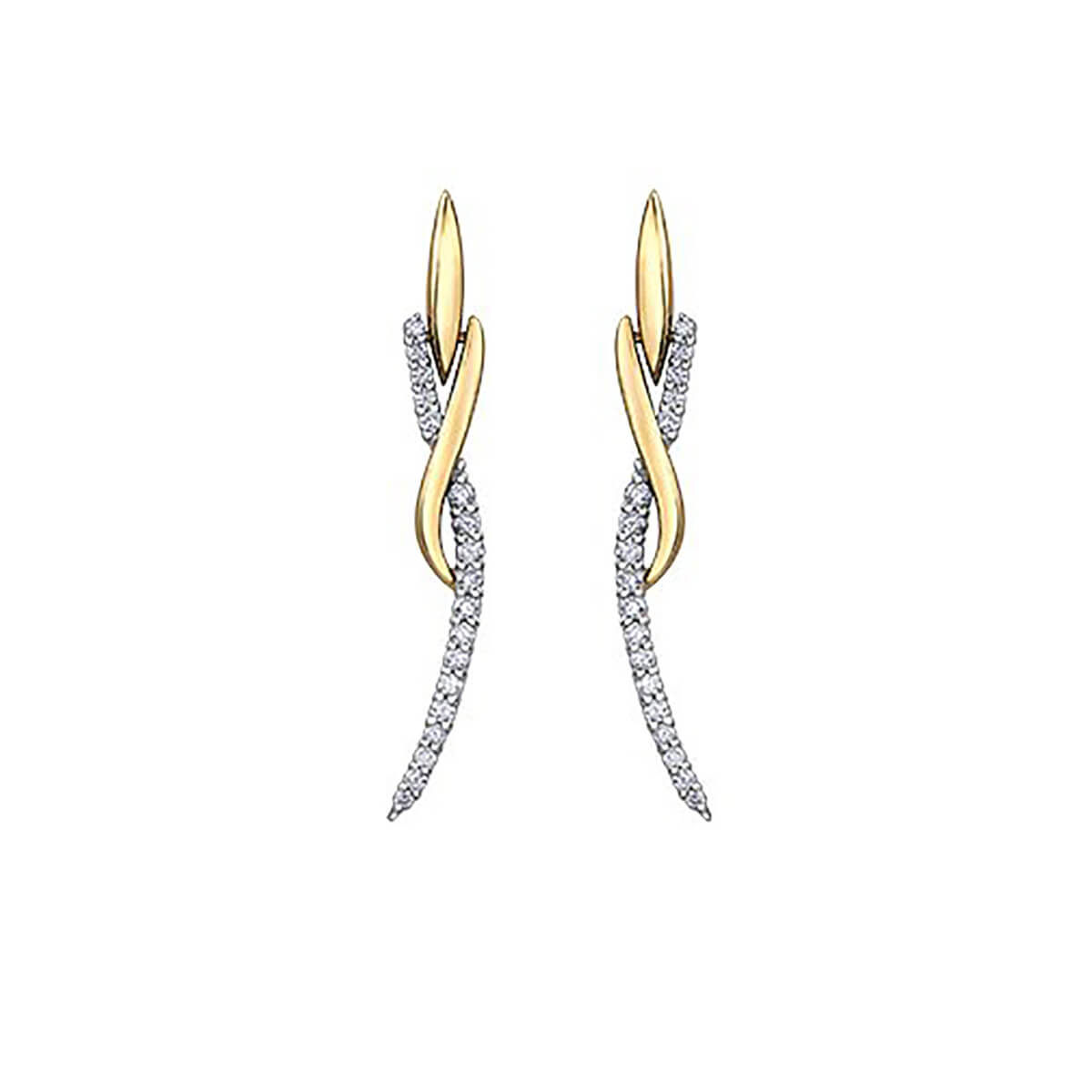 Diamond Earrings in 10kt White Yellow Gold EE4300WY/33-10