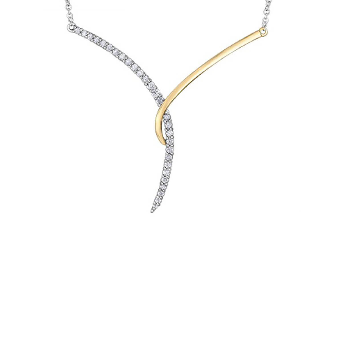 NN293WY-33C-10 Diamond Necklace in 10kt White Yellow Gold NN293WY/33C-10