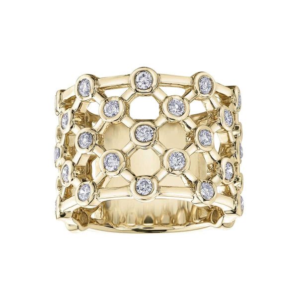 Diamond Ladies Ring in 10kt Yellow Gold R52D31/100-10