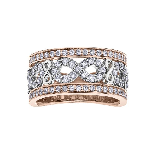 Diamond Ladies Ring in 10kt Rose White Gold R52E56RW/100-10