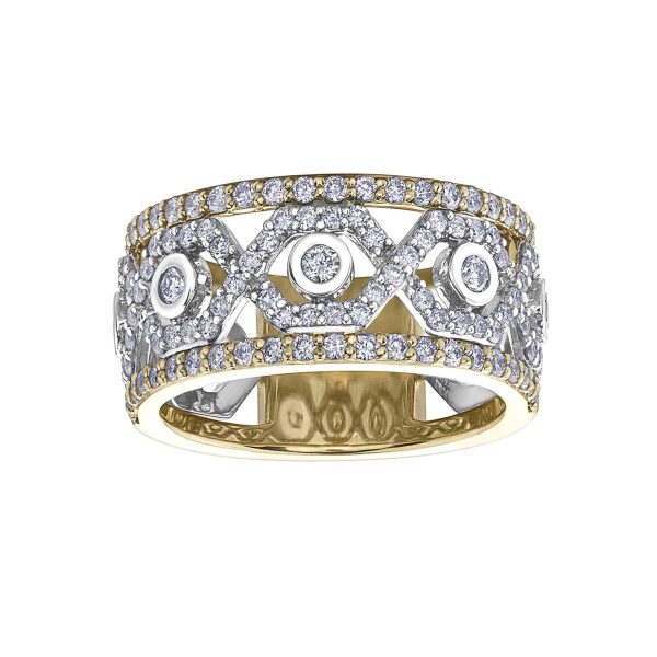 Diamond Ladies Ring in 10kt Yellow White Gold R52E57YW/100-10