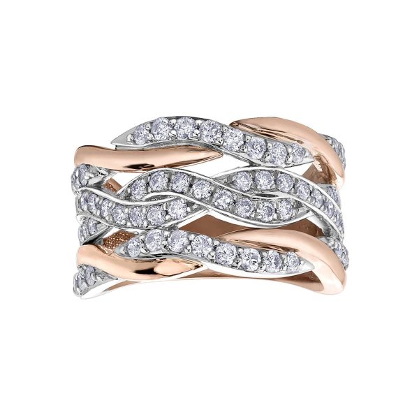 Diamond Ladies Ring in 10kt Rose White Gold R52E60RW/100-10