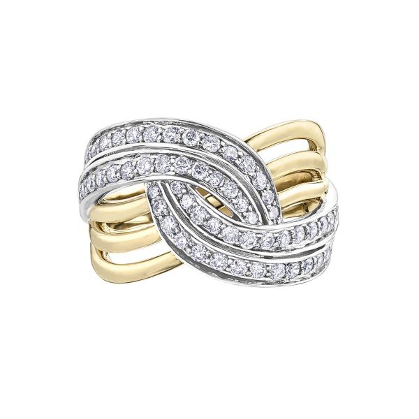Diamond Ladies Ring in 10kt Yellow White Gold R52F03YW/100-10