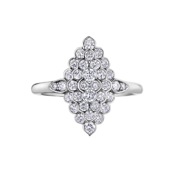 Diamond Ladies Ring in 10kt White Gold R52F05WG/100-10