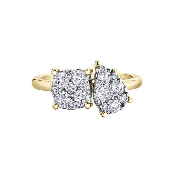 Diamond Ladies Ring in 10kt Yellow White Gold R52F06YW/100-10