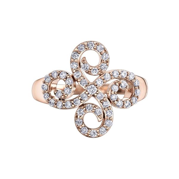 Diamond Ladies Ring in 10kt Rose Gold R52F09RG/50-10