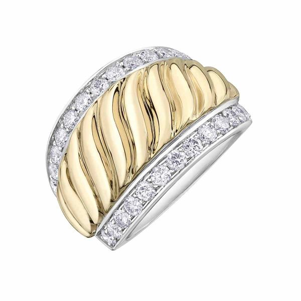 Diamond Ladies Ring in 10kt White Yellow Gold R52F34WY/100-10