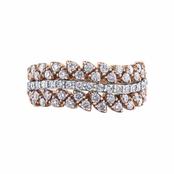 Diamond Ladies Ring in 10kt Rose White Gold R52F54RW/100-10