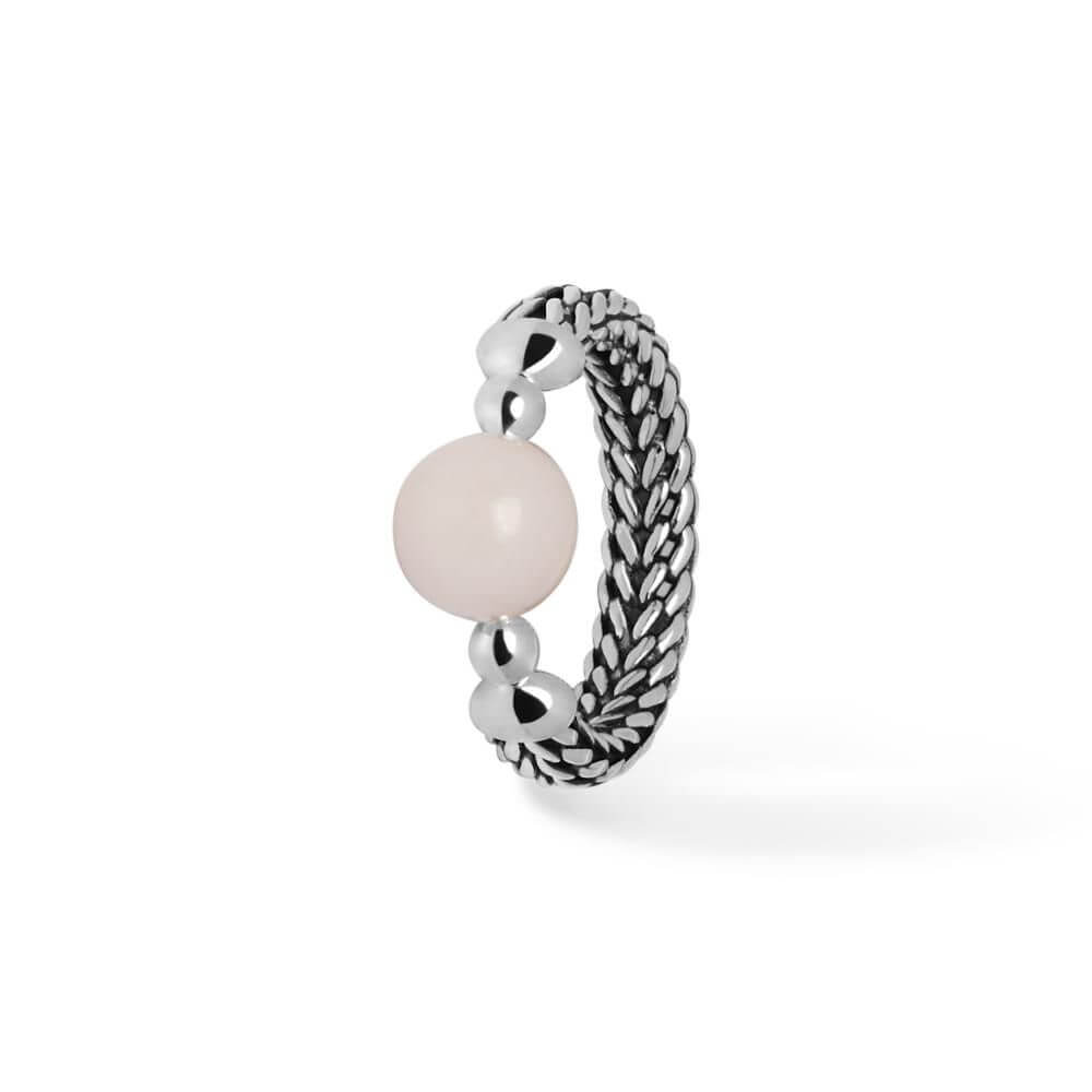 Buddha to Buddha Batas Sphere Stone Rose Silver Ring 004 PK 2