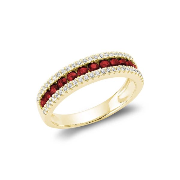 RNB Jewellery Semi Eternity Precious Stone & Diamond Ring 02-040350YRU