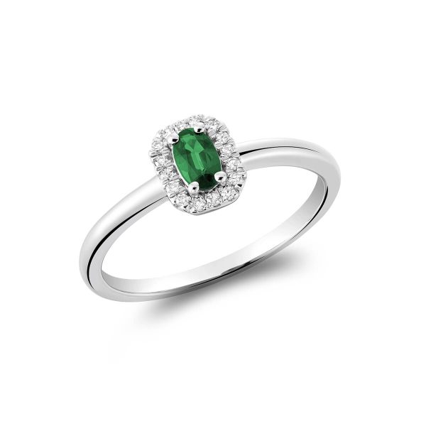 RNB Jewellery Oval Gemstone and Diamond Halo Ring 02-041002EM