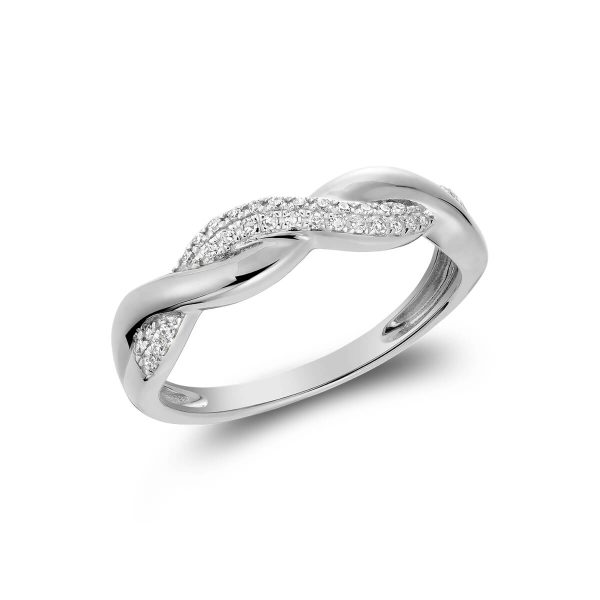 RNB Jewellery Criss Cross Pave Diamond Ring 02-0410CH