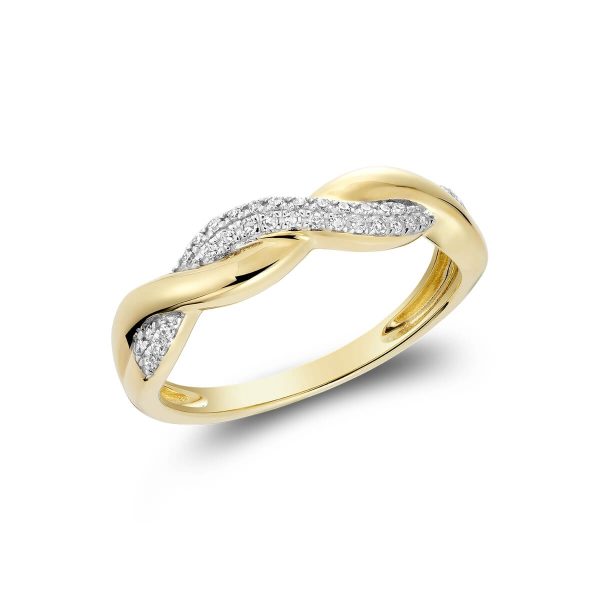 RNB Jewellery Criss Cross Pave Diamond Ring 02-0410CHY