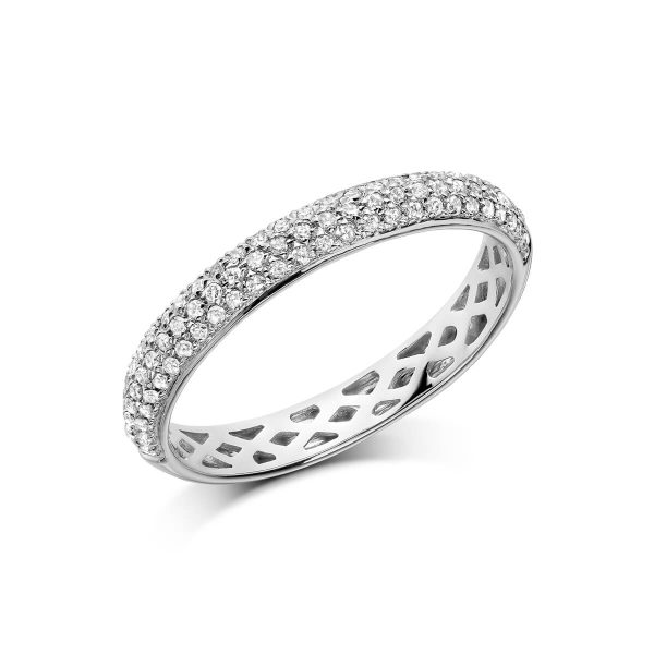 RNB Jewellery Semi Eternity Pave Diamond Ring 02-0410HP25