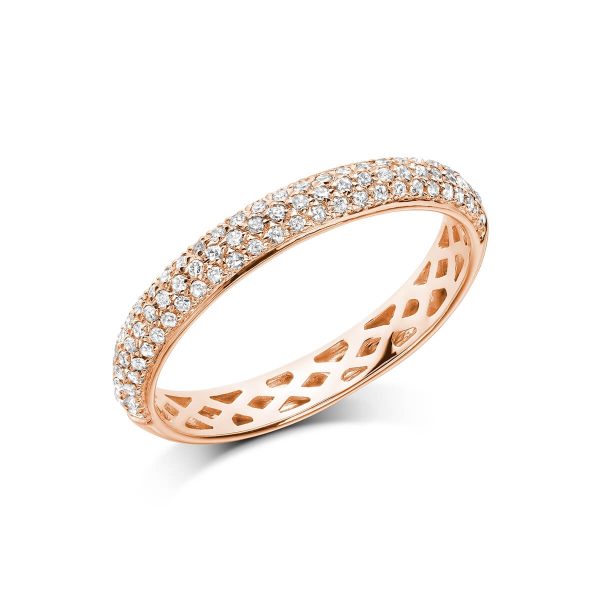 RNB Jewellery Semi Eternity Pave Diamond Ring 02-0410HP25R
