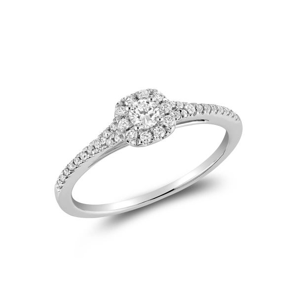 RNB Jewellery Pave Cushion Halo Diamond Ring 02-0410PHC25