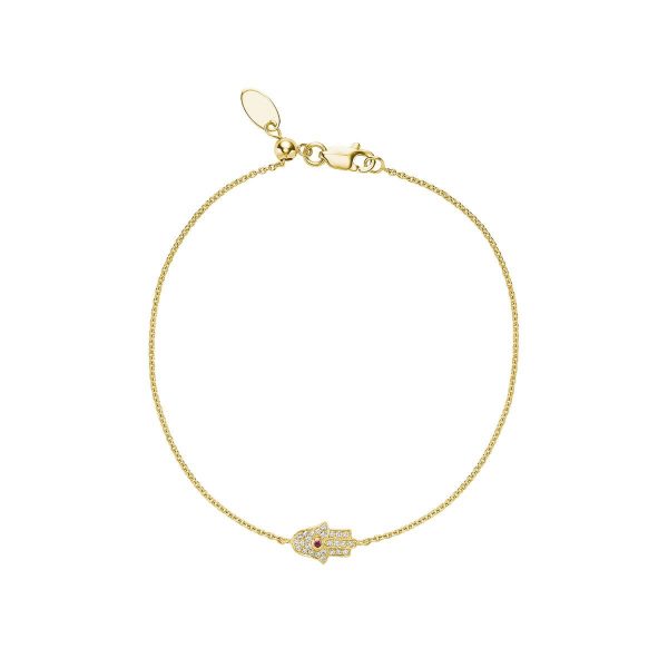 RNB Jewellery Precious Stone & Diamond Hamsa Bracelet 04-04HAMSAY