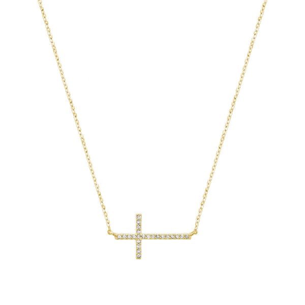 Religious Cross Diamond Necklace 08-0410CRY