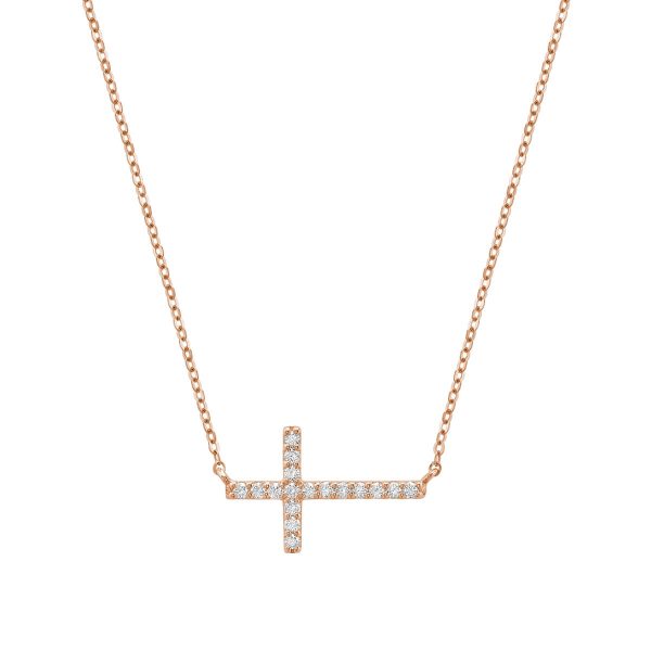 Religious Cross Diamond Necklace 08-04CRSR