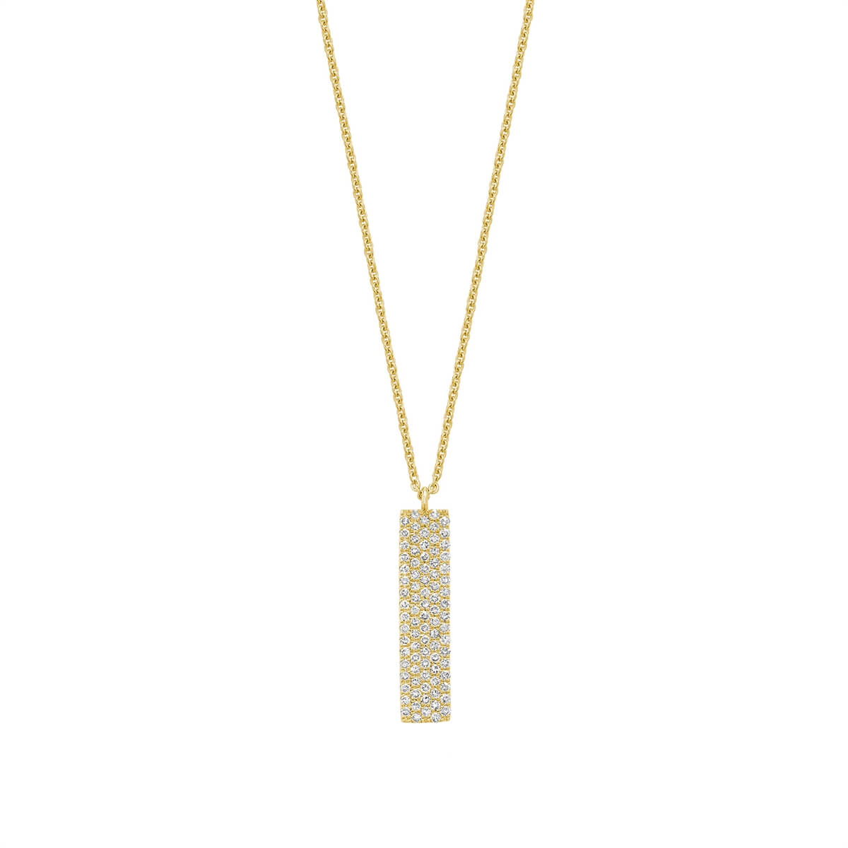 RNB Jewelery Pave Plate Diamond Necklace 08-04PLT25Y