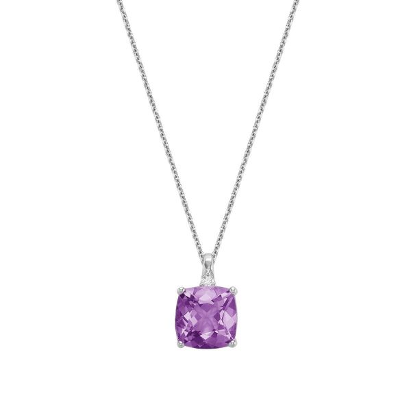 RNB Jewellery Cushion Cut Created and Precious Stone and Diamond Pendant 09-041038AM