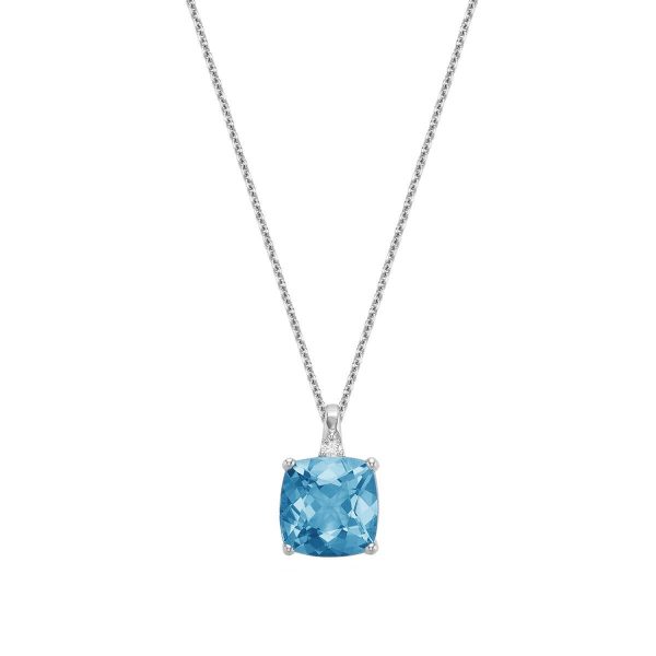 RNB Jewellery Cushion Cut Created and Precious Stone and Diamond Pendant 09-041038BT