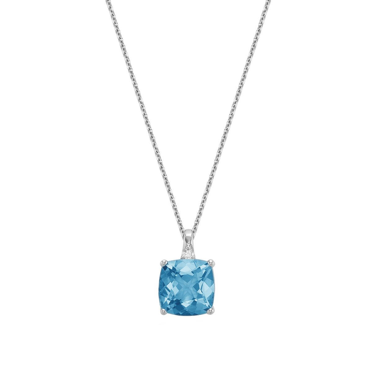 RNB Jewellery Cushion Cut Created and Precious Stone and Diamond Pendant 09-041038BT