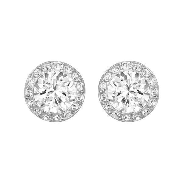 Swarovski Angelic Pierced Earrings, White, Rhodium Plated 1081942