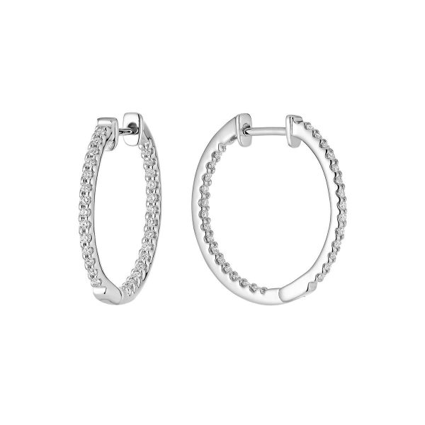 RNB Jewellery Inside Out Diamond Hoop Earrings 13-0410015