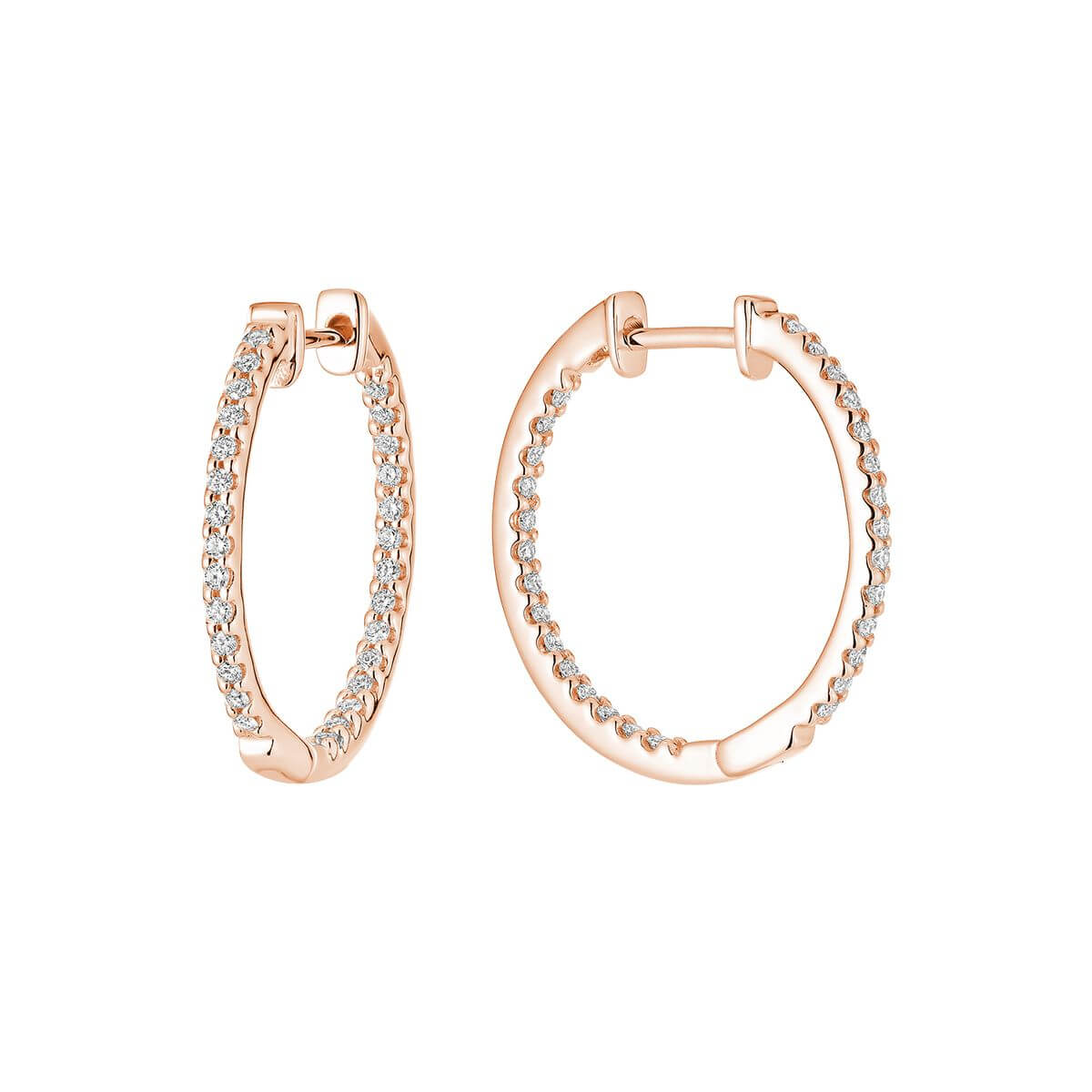 RNB Jewellery Inside Out Diamond Hoop Earrings 13-0410015R