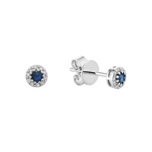 RNB Jewellery Cluster Gemstone and Diamond Halo Stud Earrings 13-0410CSBS