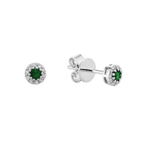 RNB Jewellery Cluster Gemstone and Diamond Halo Stud Earrings 13-0410CSEM
