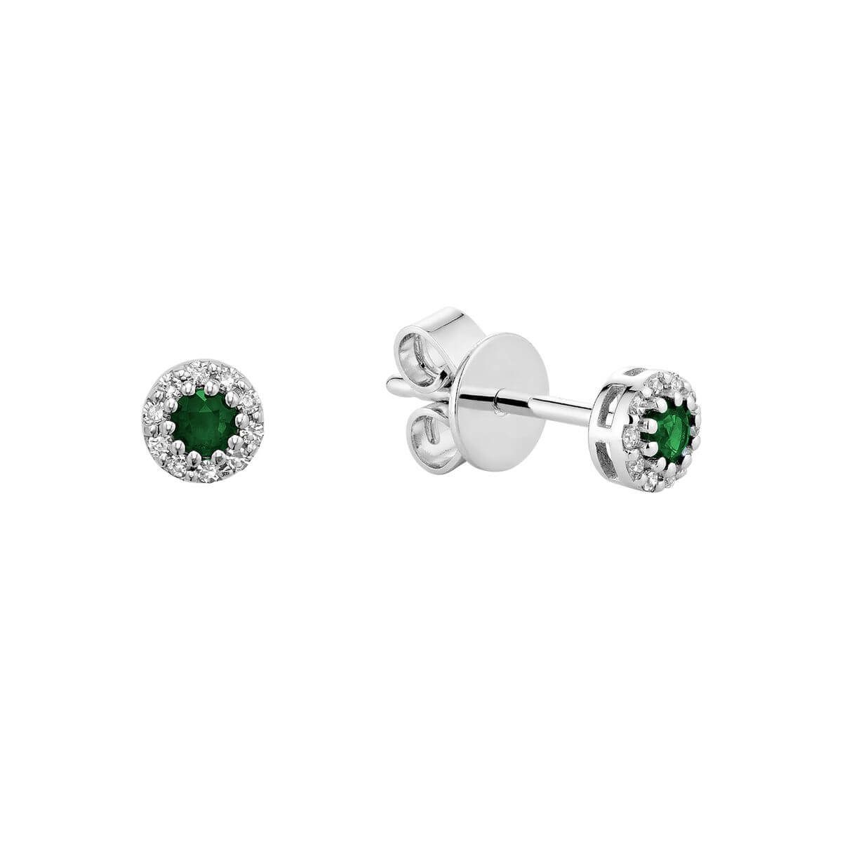 RNB Jewellery Cluster Gemstone and Diamond Halo Stud Earrings 13-0410CSEM