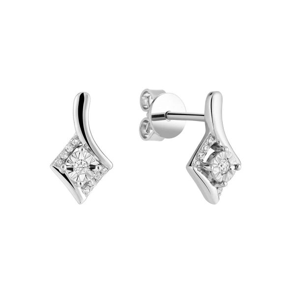RNB Jewellery Illusion Setting Diamond Stud Earrings 13-0410DI