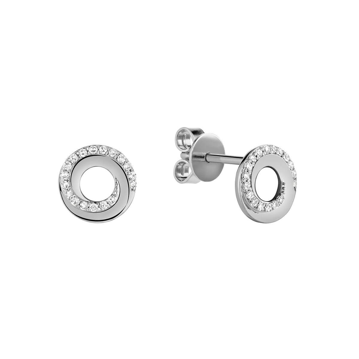 13-0410WRL RNB Jewellery Wirl Diamond Stud Earrings 13-0410WRL