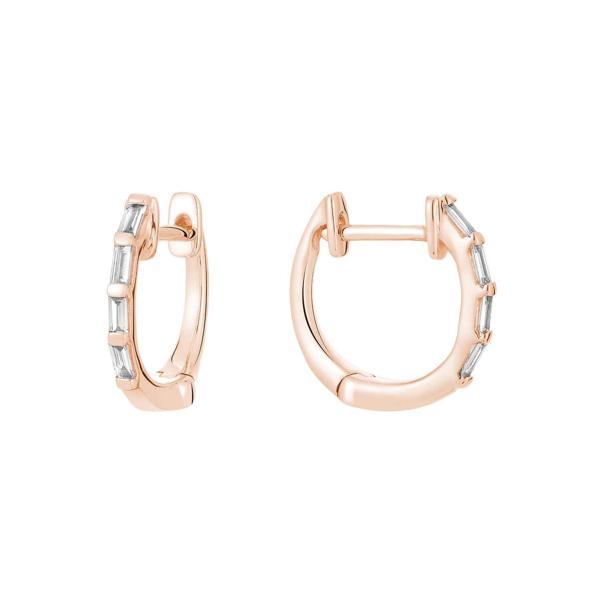 RNB Jewellery Baguette Huggie Earrings 13-04BH10R