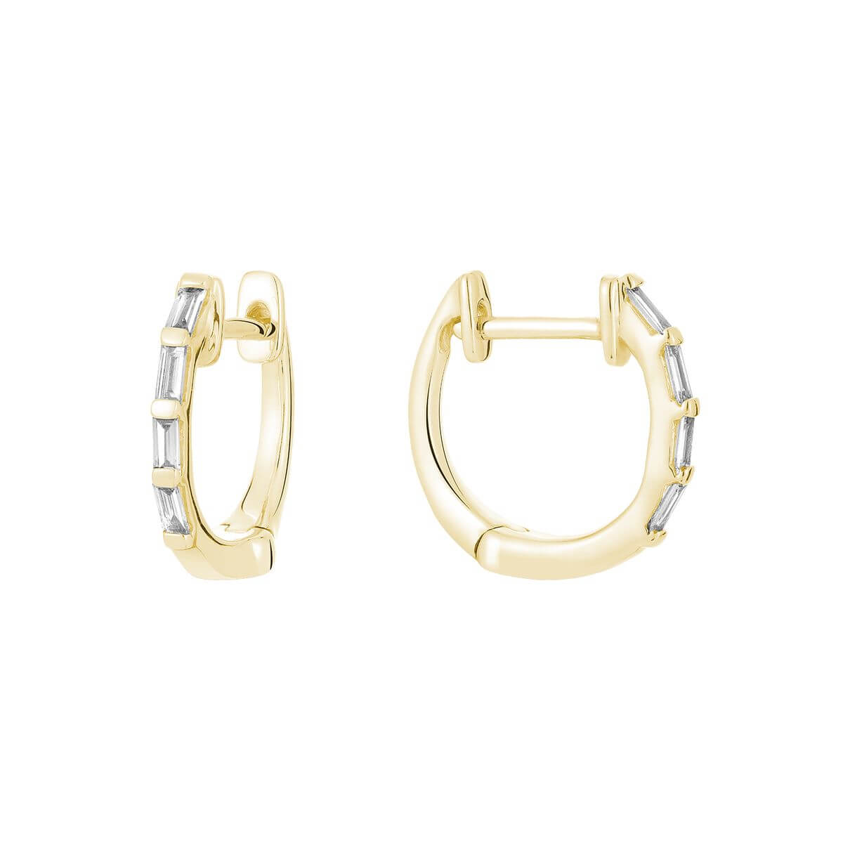 RNB Jewellery Baguette Huggie Earrings 13-04BH10Y