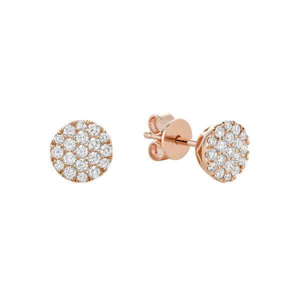 RNB Jewellery Pave Round Diamond Stud Earrings 13-04PRD50R