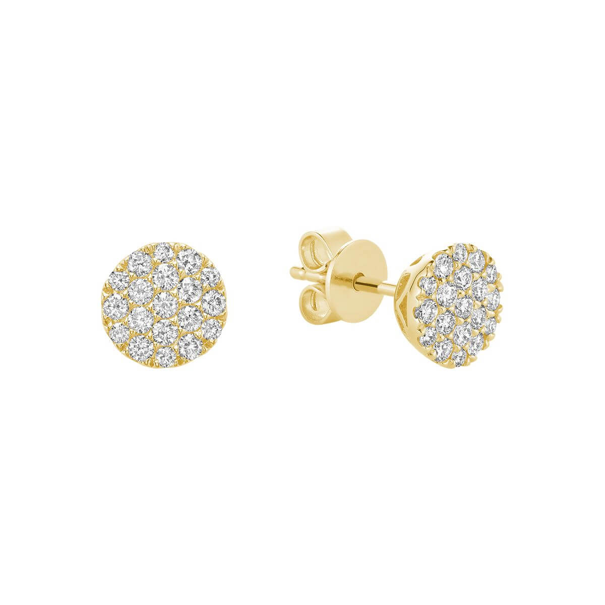 RNB Jewellery Pave Round Diamond Stud Earrings 13-04PRD50Y