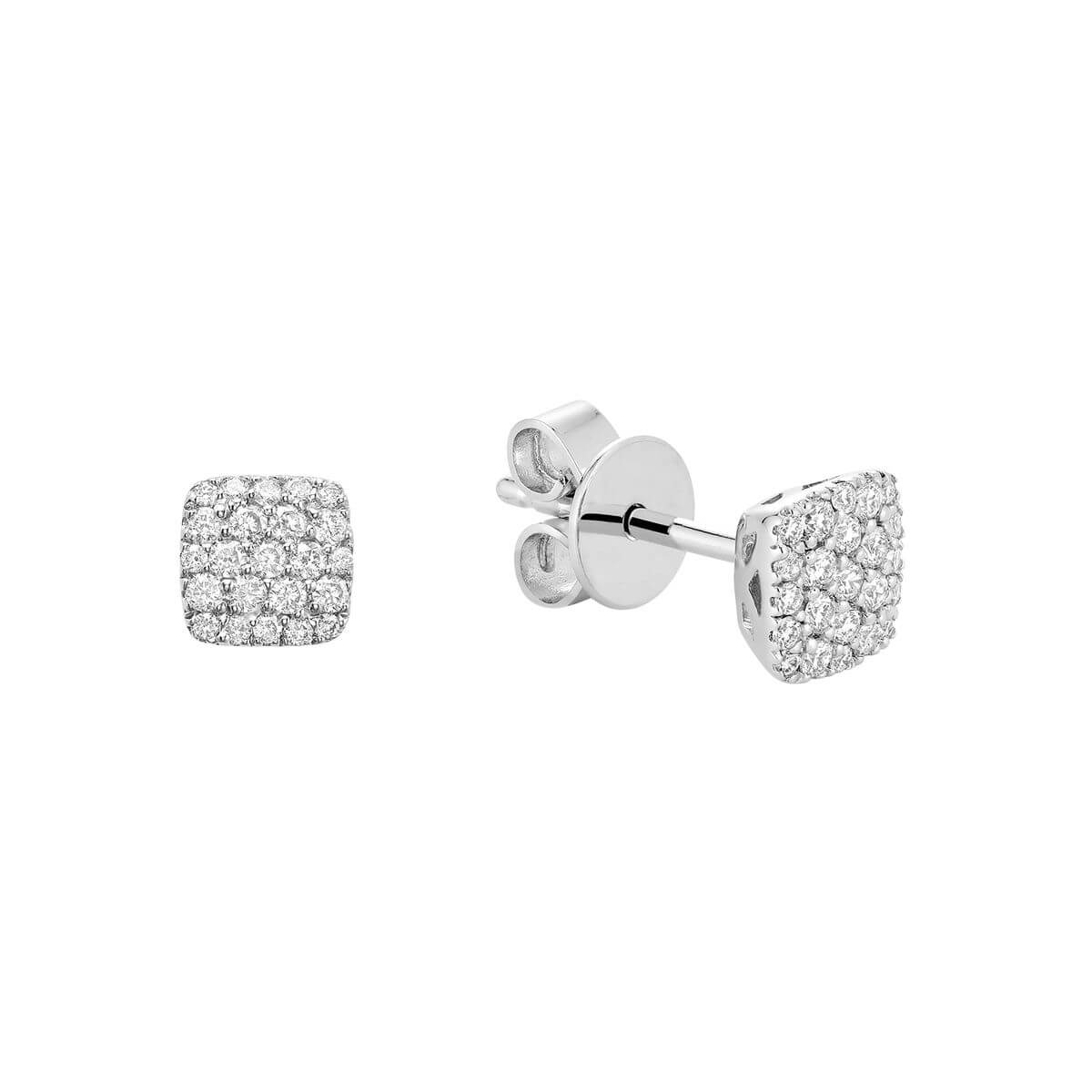 RNB Jewellery Pave Square Diamond Stud Earrings 13-04PSQ25