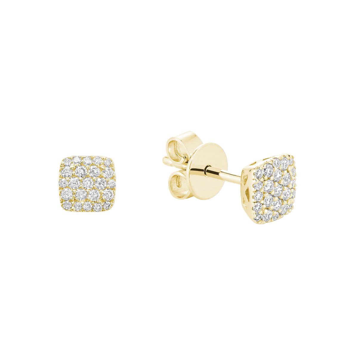 13-04PSQ25Y RNB Jewellery Pave Square Diamond Stud Earrings 13-04PSQ25Y