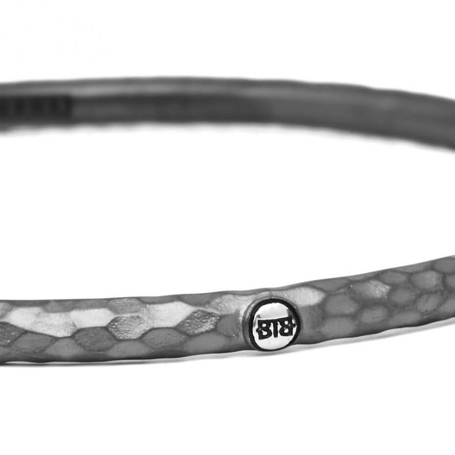 Buddha to Buddha Dunia Hammered Black Silver Bracelet 305 2