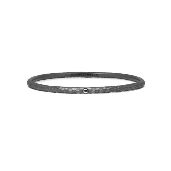 Buddha to Buddha Dunia Hammered Black Silver Bracelet 305