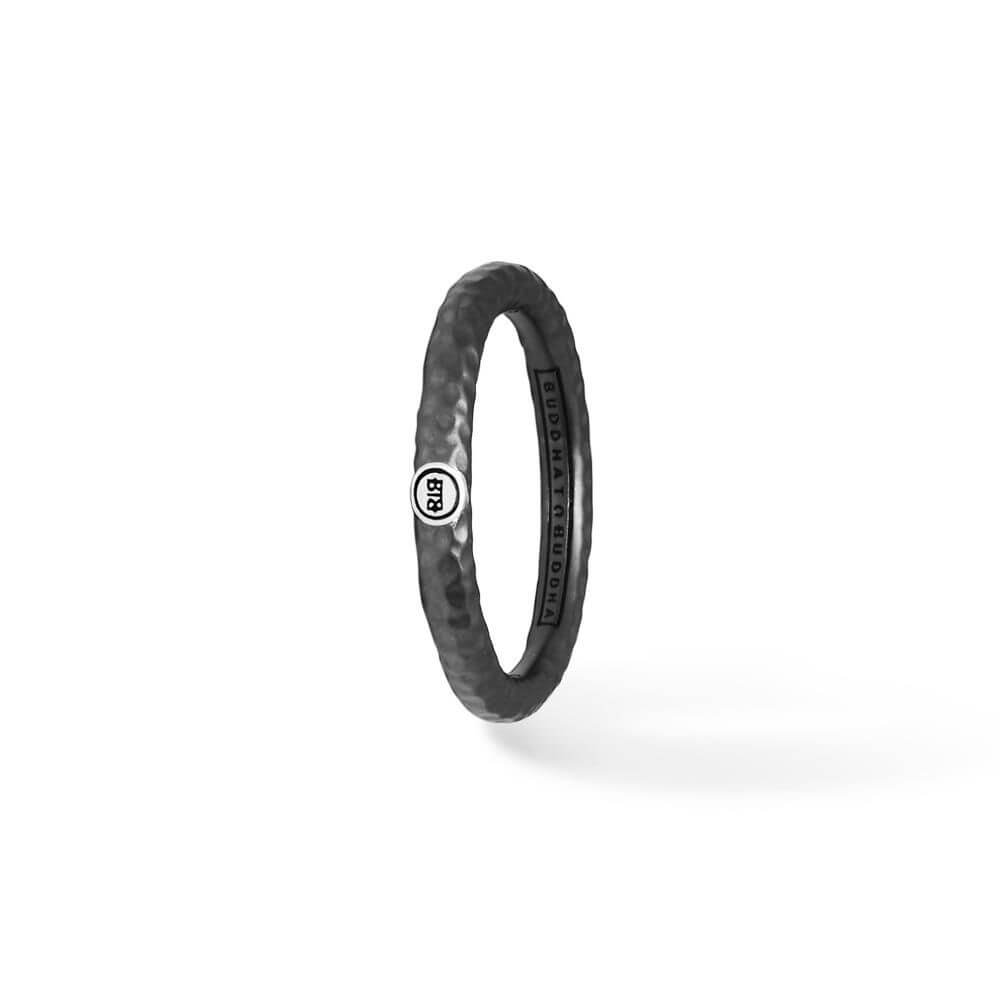 Buddha to Buddha Dunia Hammered Black Silver Ring 321 2