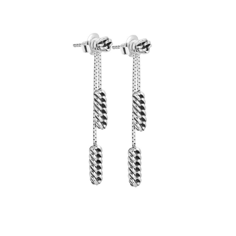 Buddha to BuddhaRefined Chain Earhanger Silver Earrings 433 2