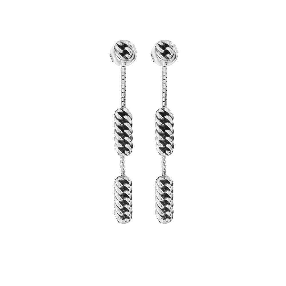 Buddha to BuddhaRefined Chain Earhanger Silver Earrings 433