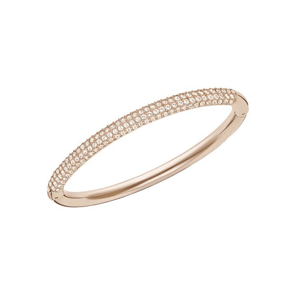 Swarovski Stone Bangle, White, Rose-Gold tone Plated 5032850