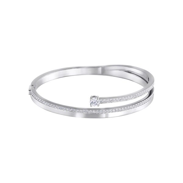 Swarovski Fresh Bangle, White, Rhodium Plated 5225445